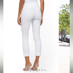 New York & Company White High-Waist Crop Pull-On Pants